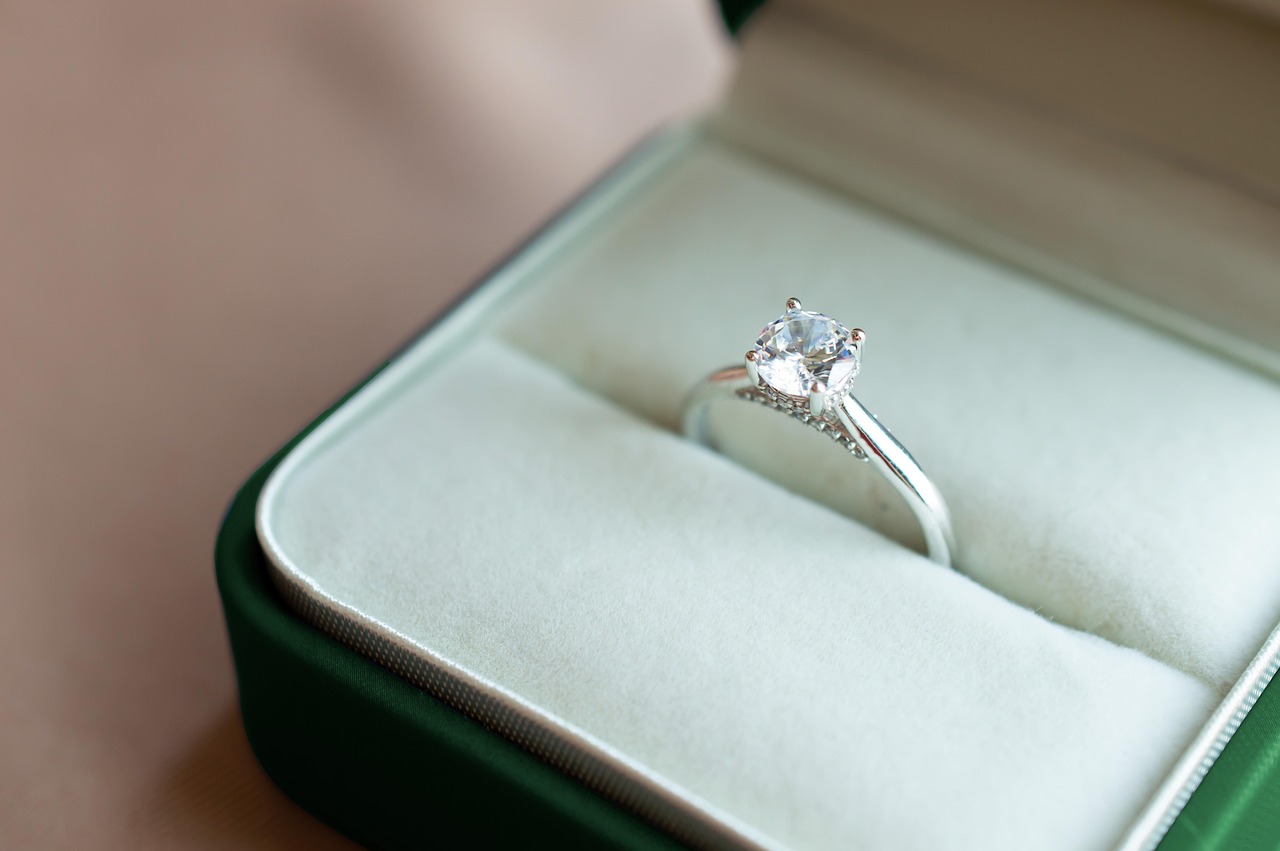 A close-up of several diamond rings
